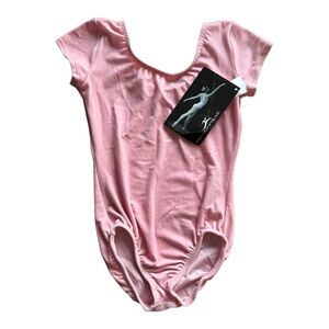 Motionwear Kids Bodysuit Leotard Light Pink Velour Dance Ballet 8-10 NWT